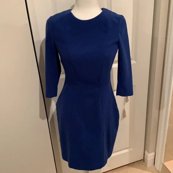 H&M Royal Blue Midi Dress Size 8